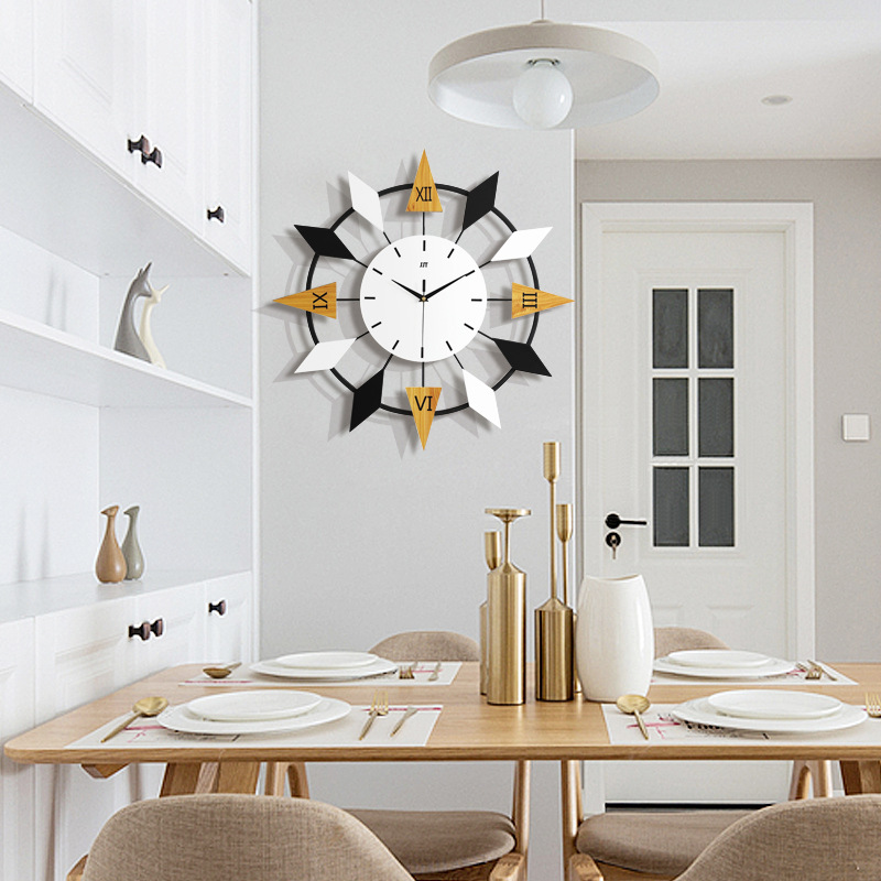 现代简约钟表家用时钟挂钟客厅个性创意时尚大气北欧艺术静音挂表
