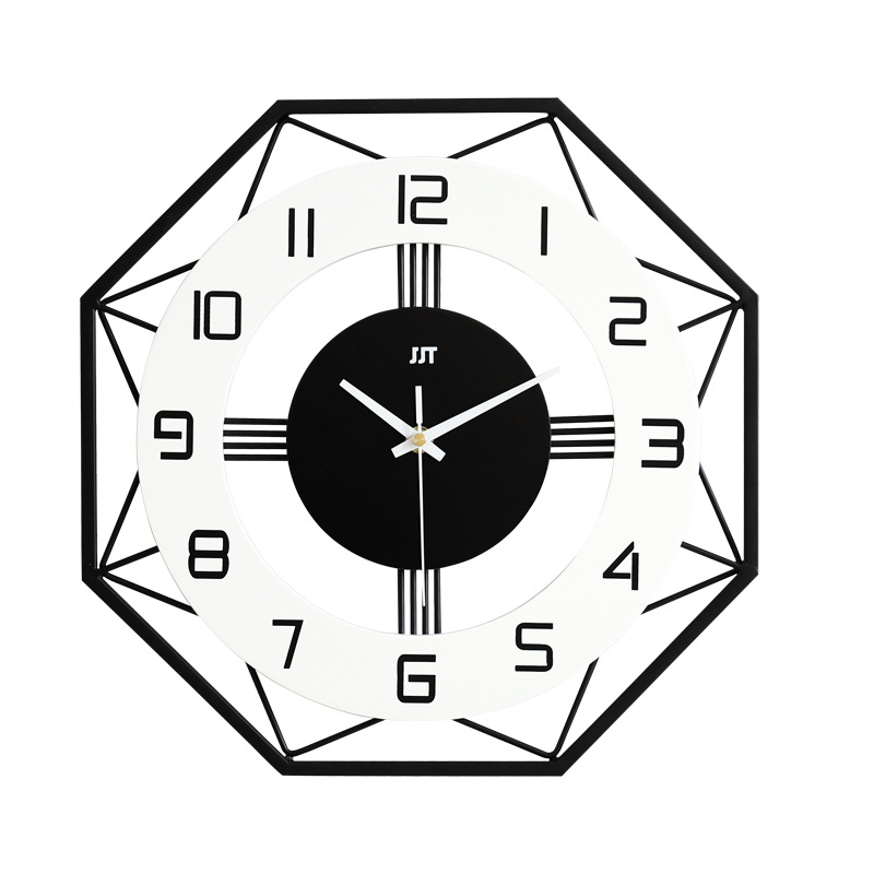 现代简约钟表机芯挂钟客厅创意时尚北欧时钟家用客厅表静音石英钟