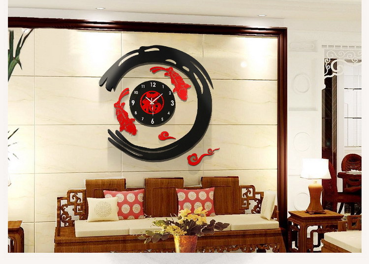 新中式钟表挂钟客厅轻奢居家装饰挂表时尚创意北欧简约静音时钟