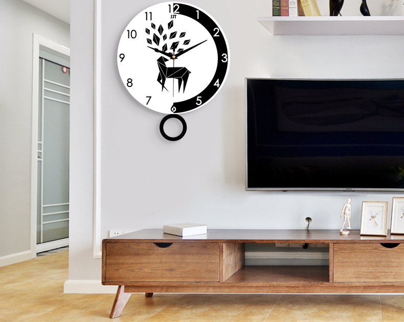 北欧挂钟客厅家用时尚个性创意时钟现代简约卧室静音钟表艺术大气