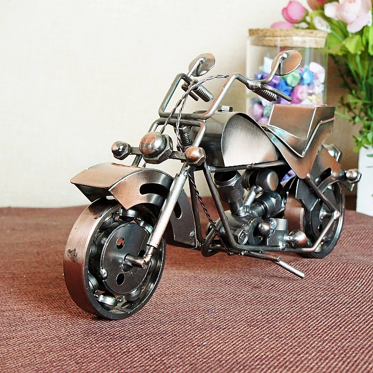 特价大号金属手工创意DIY铁艺摩托车模型 摆件工艺家居装饰品礼品：M129古铜色