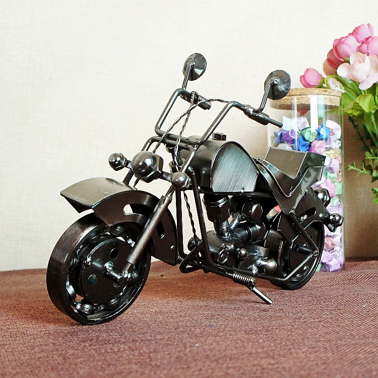 特价大号金属手工创意DIY铁艺摩托车模型 摆件工艺家居装饰品礼品：M129黑色