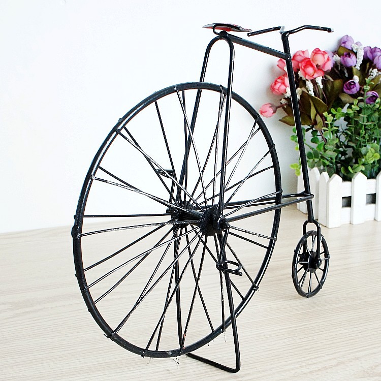 复古做旧古老的脚踏车自行车模型摆件家居装饰品