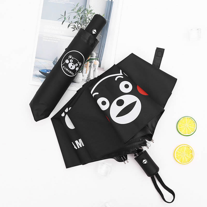 熊本熊雨伞卡通折叠创意晴雨两用黑胶防晒防紫外线太阳伞