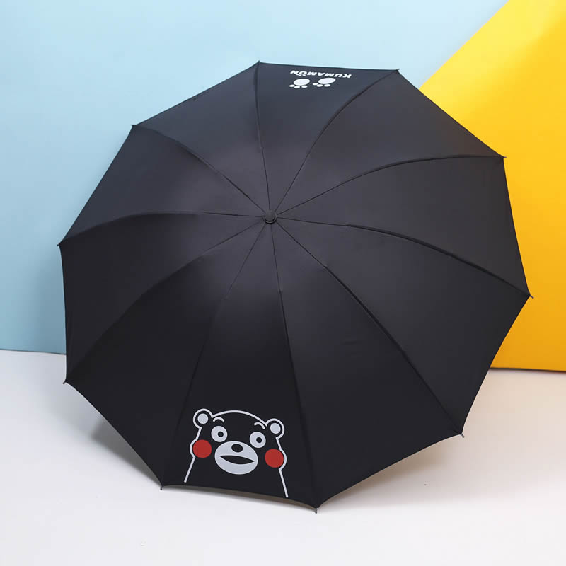 熊本熊雨伞卡通折叠创意晴雨两用黑胶防晒防紫外线太阳伞：手动10骨