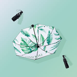 雨伞防晒防紫外线黑胶晴雨伞 广告伞 三折折叠伞 创意迷你伞