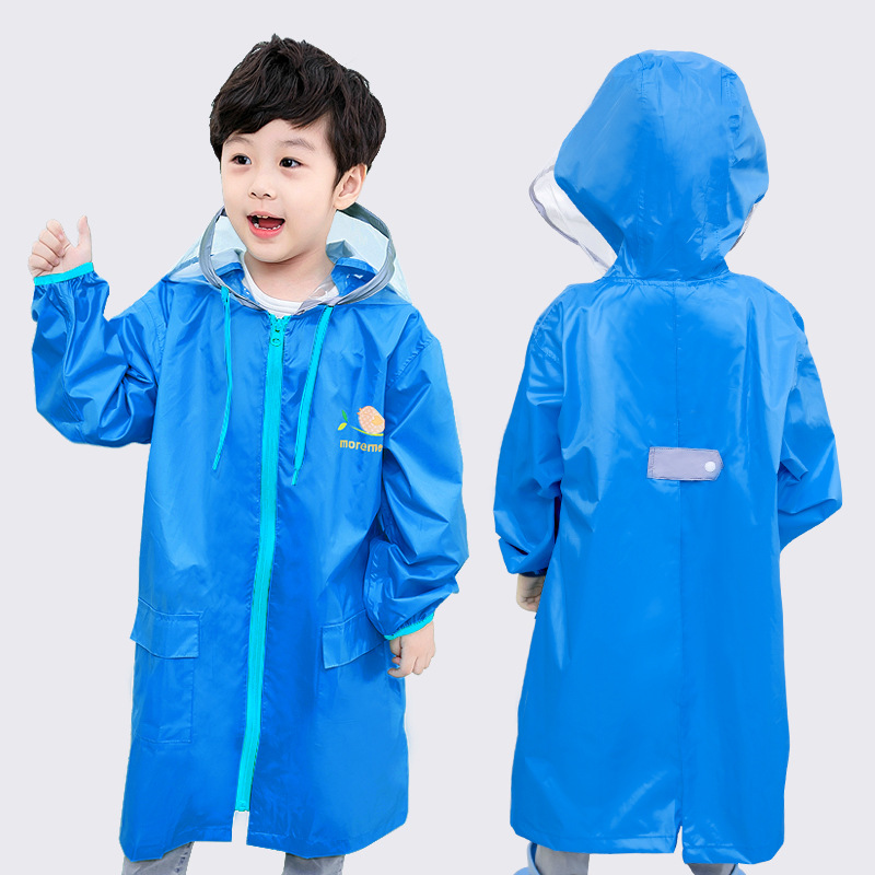 儿童小鸟雨衣男女童雨披带书包位雨衣小学生雨衣新款带反光条雨衣：深蓝