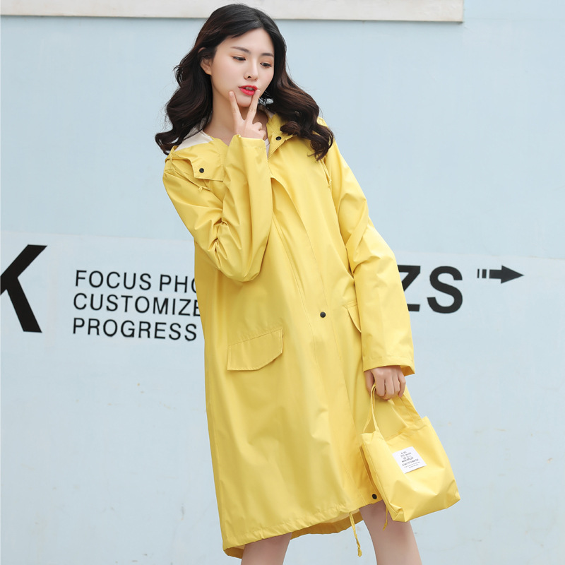 防暴雨成人雨衣女外套时尚徒步全身长款风衣式日本雨披：黄色（男女通用）