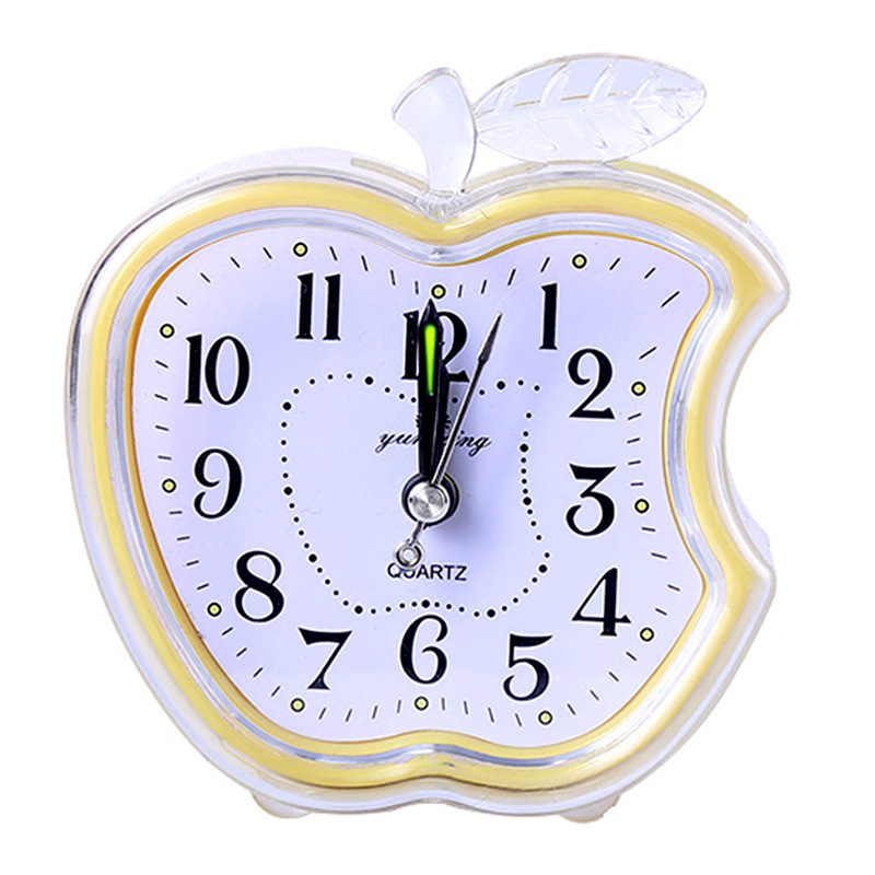 闹钟苹果创意学生用床头儿童专用简约可爱卡通男女静音小时钟