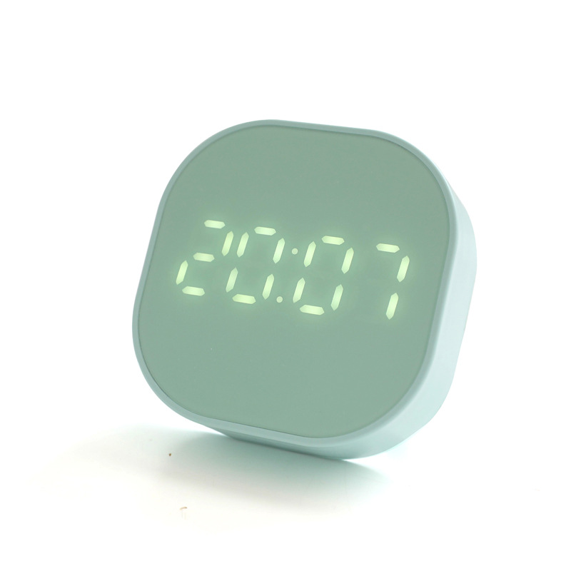 随心计时器闹钟学生儿童专用双闹铃电子带温度厨房计时器磁吸时钟：浅绿色0