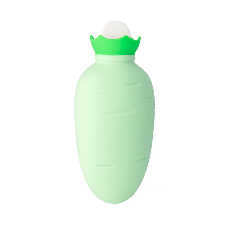 新款萝卜硅胶可爱注水热水袋 时尚创意便捷暖手宝 防爆学生暖水袋：绿色