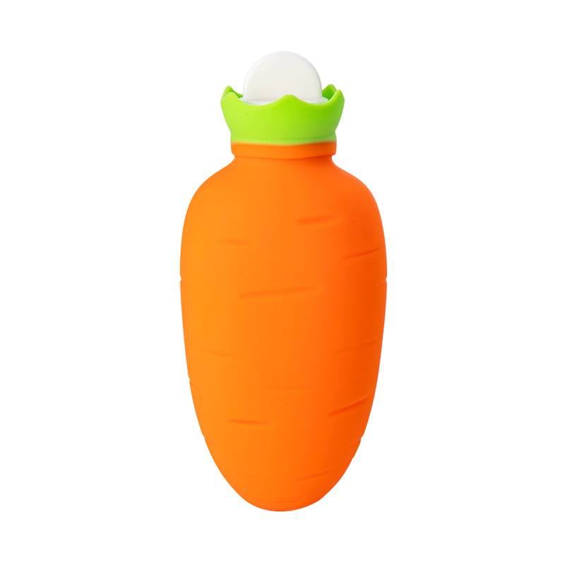 新款萝卜硅胶可爱注水热水袋 时尚创意便捷暖手宝 防爆学生暖水袋：橙色
