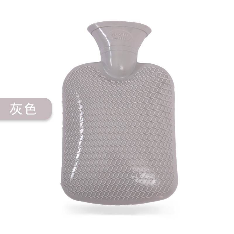 新款PVC注水热水袋 加厚灌水袋保温时尚暖手宝条纹防爆防烫暖水袋：灰色