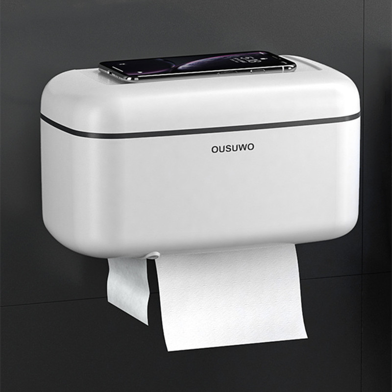 卫生纸盒卫生间纸巾置物架厕所家用免打孔挂壁式创意抽纸盒卷纸筒