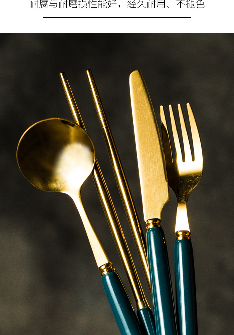 牛排刀叉盘子套装西餐家用儿童刀叉盘刀叉勺三件套欧式餐具两件套