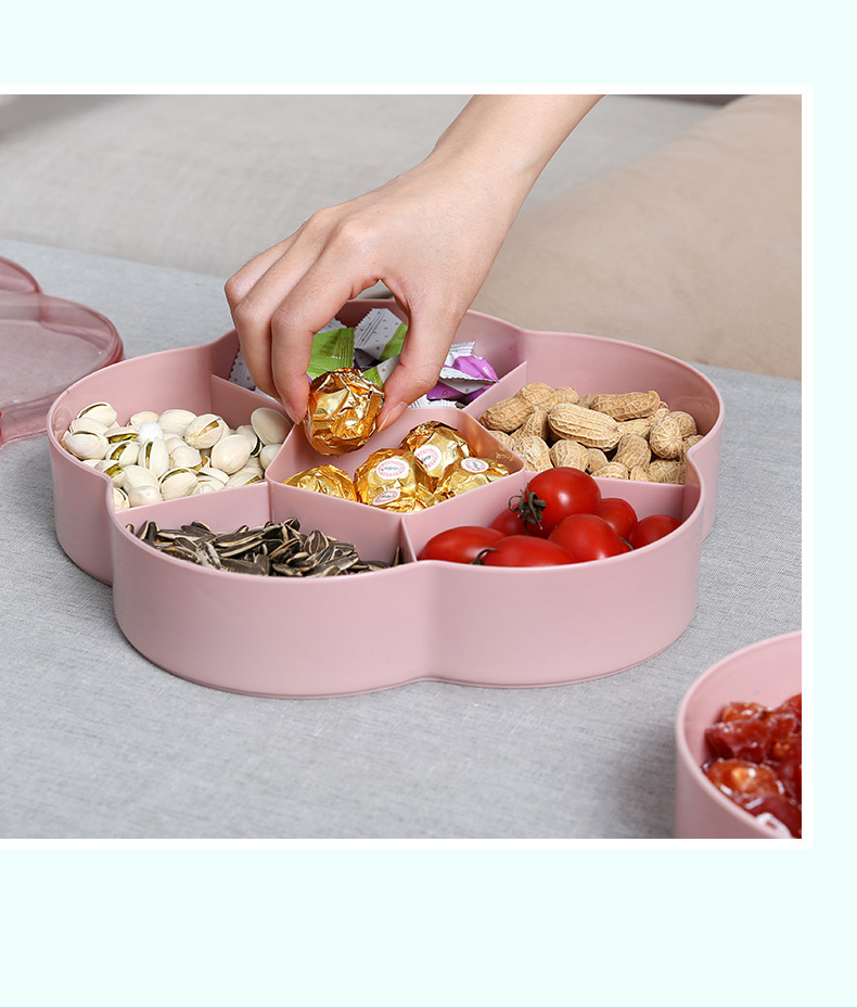 干果收纳盒客厅坚果盘糖果盒北欧干果盒带盖家用零食瓜子盘干果盘
