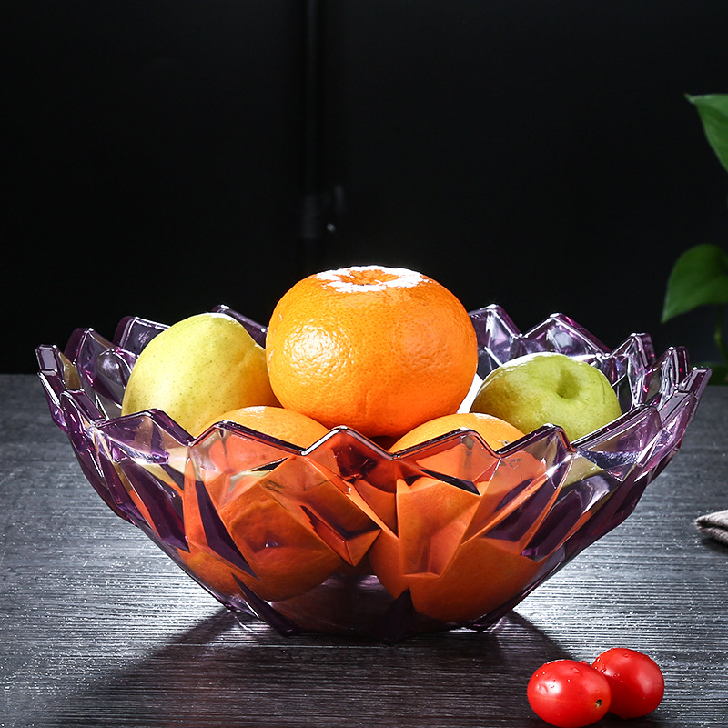 现代客厅水果盘糖果盘家用创意亚克力坚果盘大号水晶瓜果盘瓜子盘