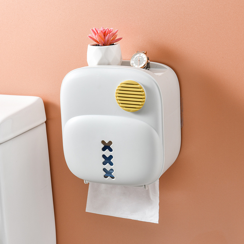 多功能纸巾盒厕所壁挂式无痕卫生间北欧ins创意可爱香薰抽纸盒：高级灰