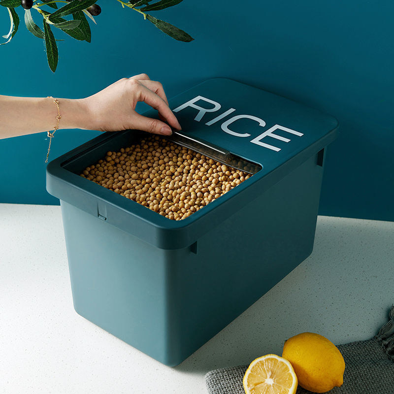 家用米桶防虫防潮密封存储各种谷物大米豆类面粉20斤装色彩靓