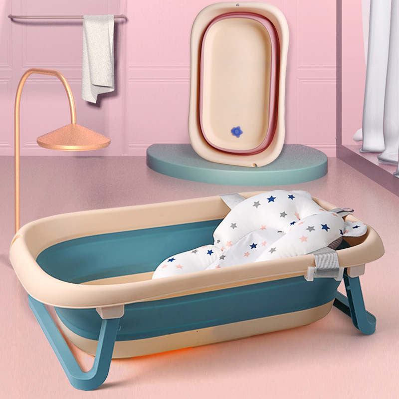 可折叠婴儿洗澡盆浴盆宝宝幼儿坐躺大号浴桶小孩家用新生儿童用品
