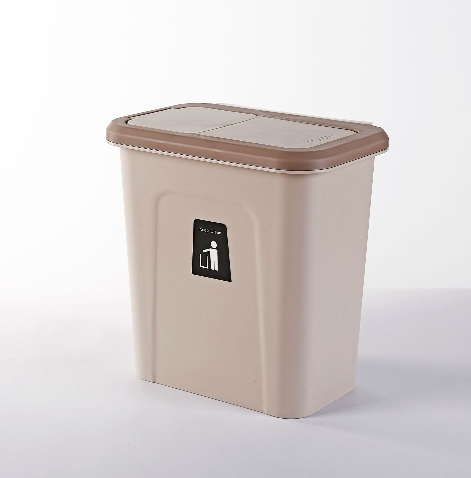 壁挂垃圾桶 家用厨房橱柜门悬挂式塑料生活垃圾简约 带盖收纳桶：