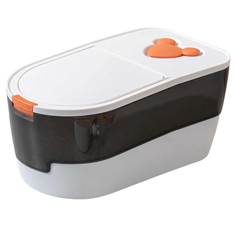 厨房米桶收纳箱 带盖防虫防潮食物收纳 大米面粉杂粮储蓄罐：橘色10L
