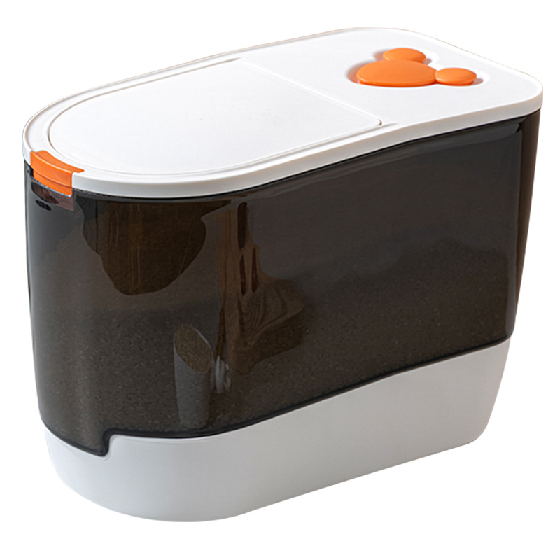 厨房米桶收纳箱 带盖防虫防潮食物收纳 大米面粉杂粮储蓄罐：橘色20L