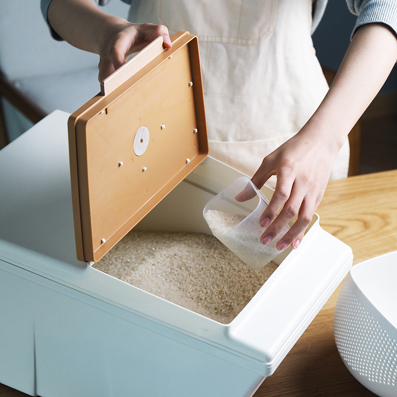 密封米桶防虫防潮厨房储物塑料家用面粉收纳日式储米箱15kg带盖