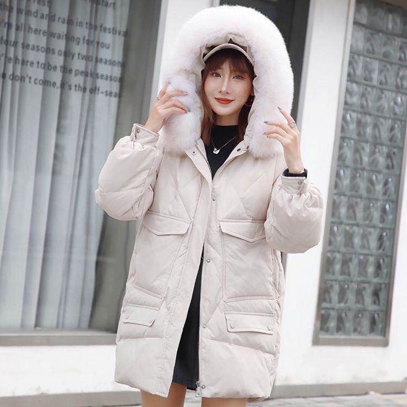小个子羽绒服女2020年新款韩版时尚大毛领白鸭绒冬季外套加厚保暖