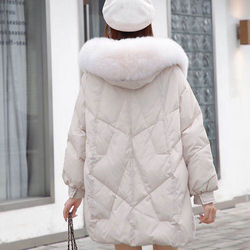 小个子羽绒服女2020年新款韩版时尚大毛领白鸭绒冬季外套加厚保暖