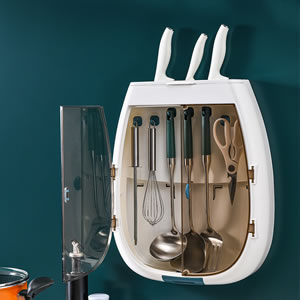厨房置物架 免打孔锅铲子勺子刀架 现代简约壁挂式厨具用品收纳柜