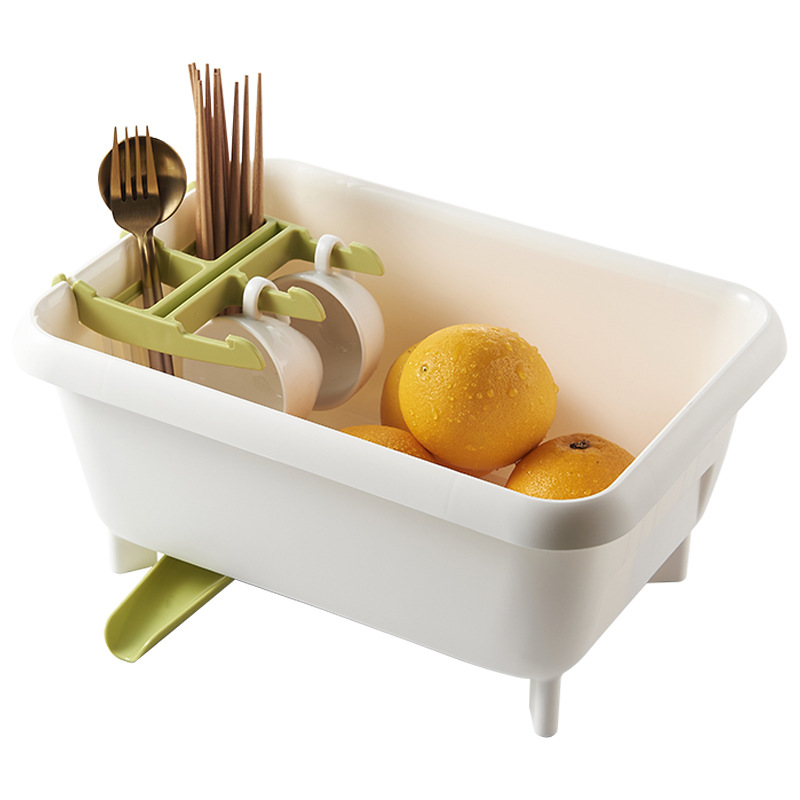单层现代简约沥水碗架厨房置物架家用台面沥水碗筷架收纳：单层