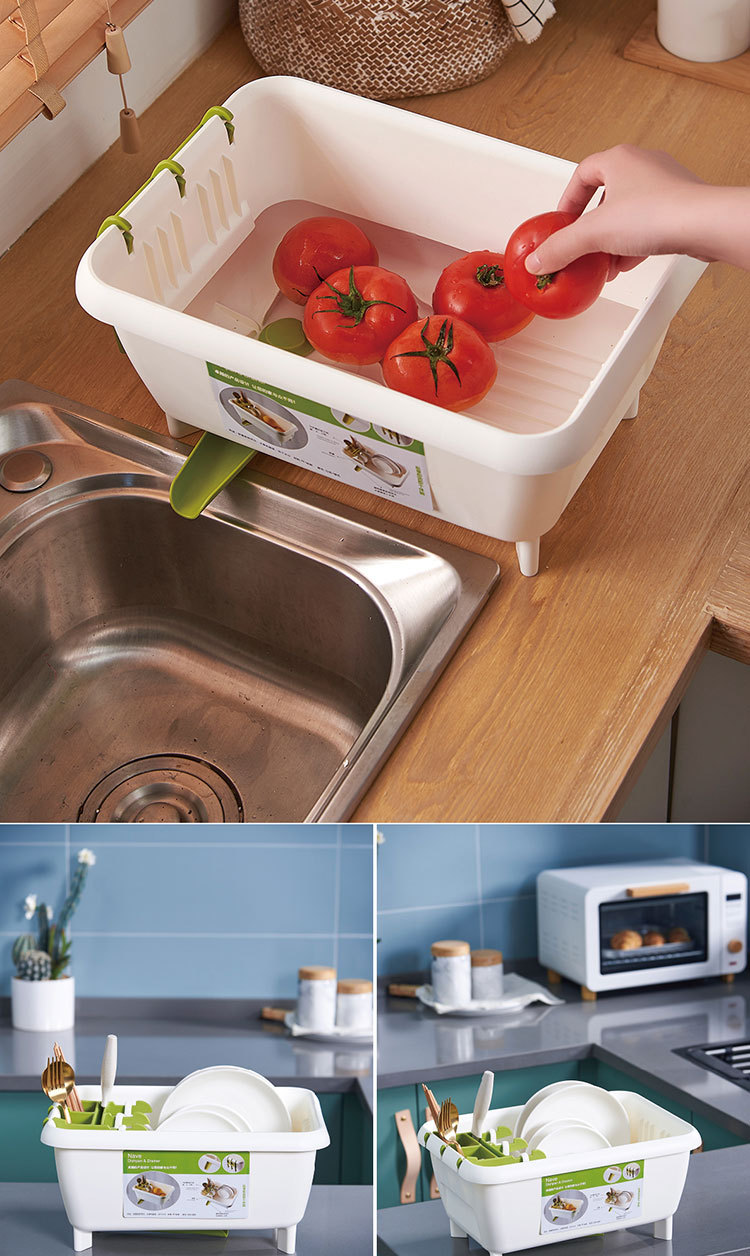 单层现代简约沥水碗架厨房置物架家用台面沥水碗筷架收纳
