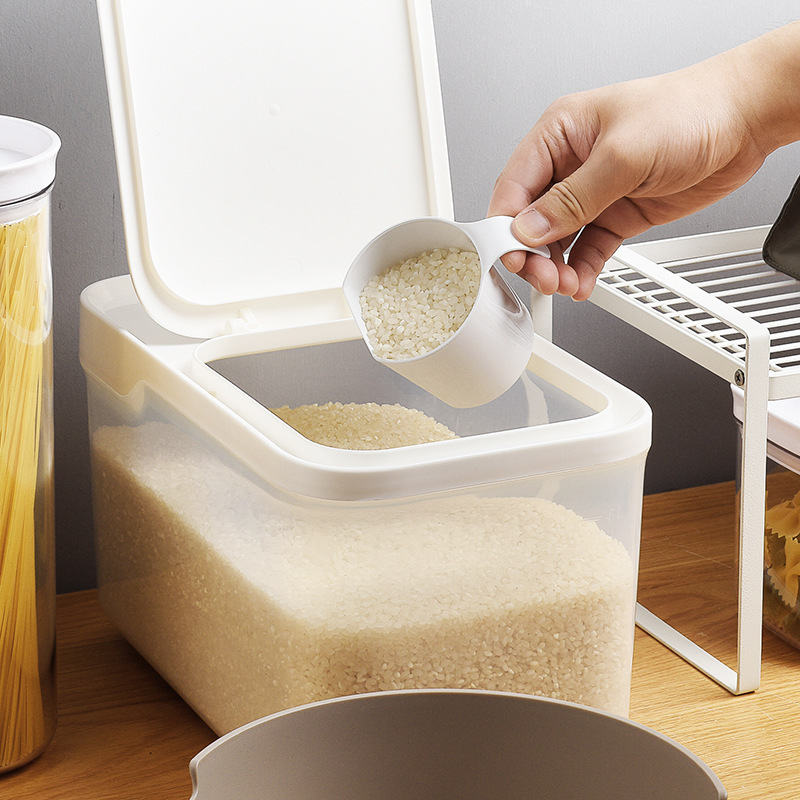 密封米桶家用防潮防虫厨房收纳翻盖式装米装面粉储存罐10斤带量杯