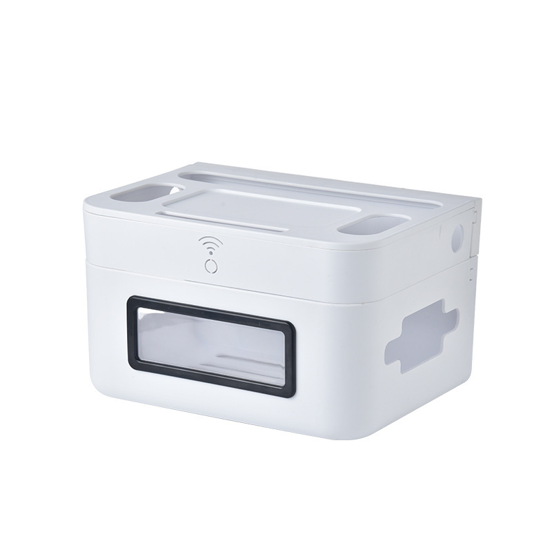 wifi无线路由器收纳盒壁挂式机顶盒插线板插座整理电线收纳盒：1005-白色