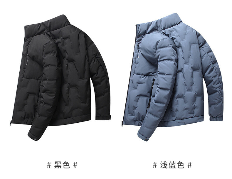 新款羽绒服立领夹克2021秋冬季中青年男装休闲保暖防风白鸭绒外套