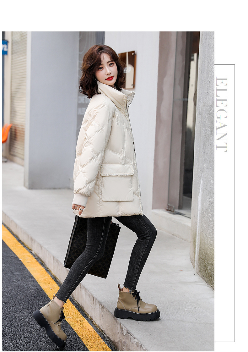 羽绒服女小个子2021年冬季新款时尚设计感小香风气质白鸭绒外套